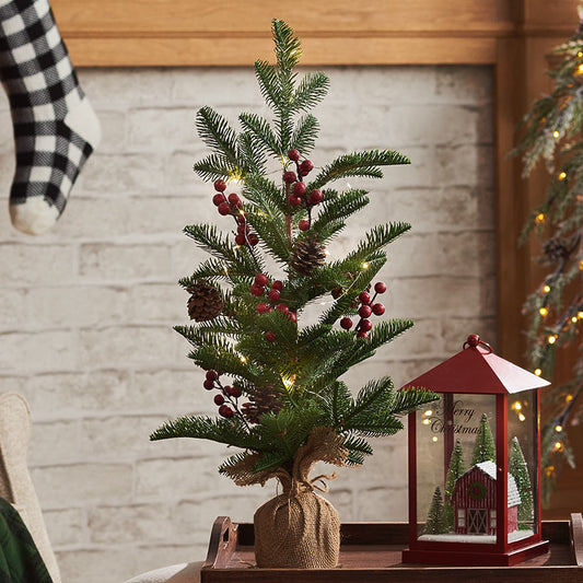 Lighted Country Pencil Pine Tree 24\"