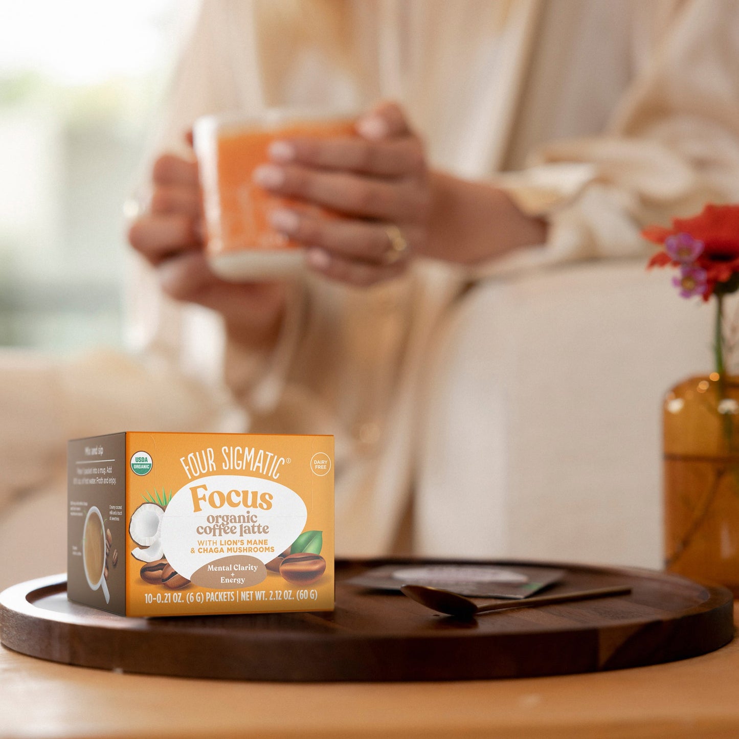 Focus Instant Coffee Latte Packets - Coffee Latte Functional Latte Mix