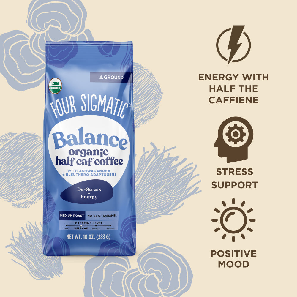 Balance Half Caf Ground Coffee - Medium - Half Caf Medium Roast Daily Brew Coffee