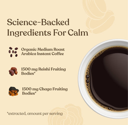 Calm Instant Coffee Packets - Calm Daily Mushroom Coffee