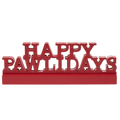 Lighted Happy Pawlidays Christmas Plaque