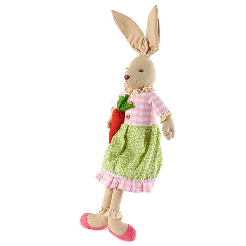 Easter Country Bunnies Decorative Carrot Garland or Carrot Wreath