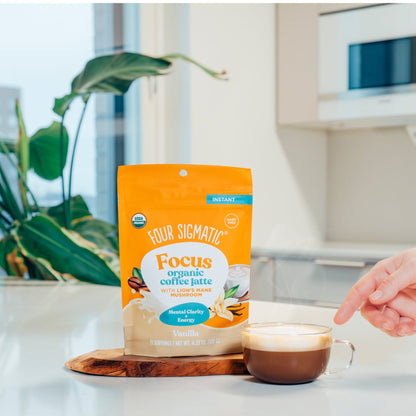 Focus Organic Coffee Latte - Vanilla - Vanilla Coffee Latte Functional Latte Mix