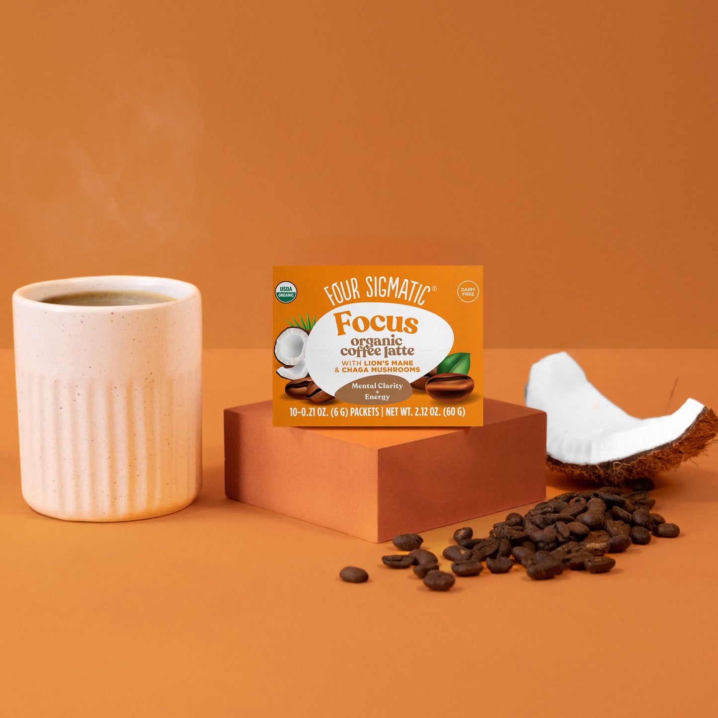 Focus Instant Coffee Latte Packets - Coffee Latte Functional Latte Mix