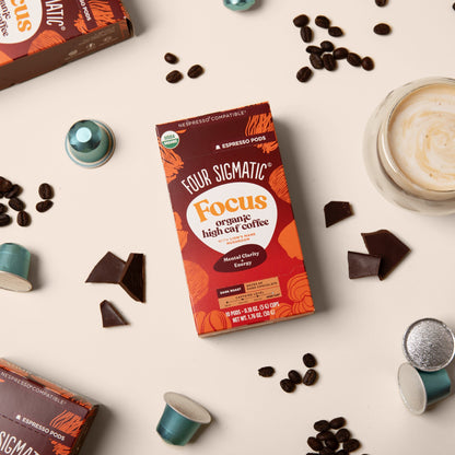 Focus Dark Roast High Caf Espresso Pods (10ct) - High Caf Dark Roast Coffee Capsule Pack