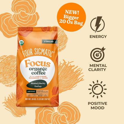 Focus Ground Coffee - Dark (20oz) - Dark Roast Daily Brew Coffee