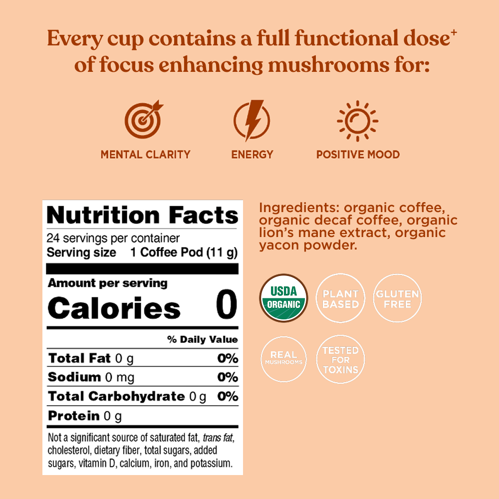 Focus Half-Caf Coffee Pods (24ct) - Focus Half Caf Daily Brew Pods