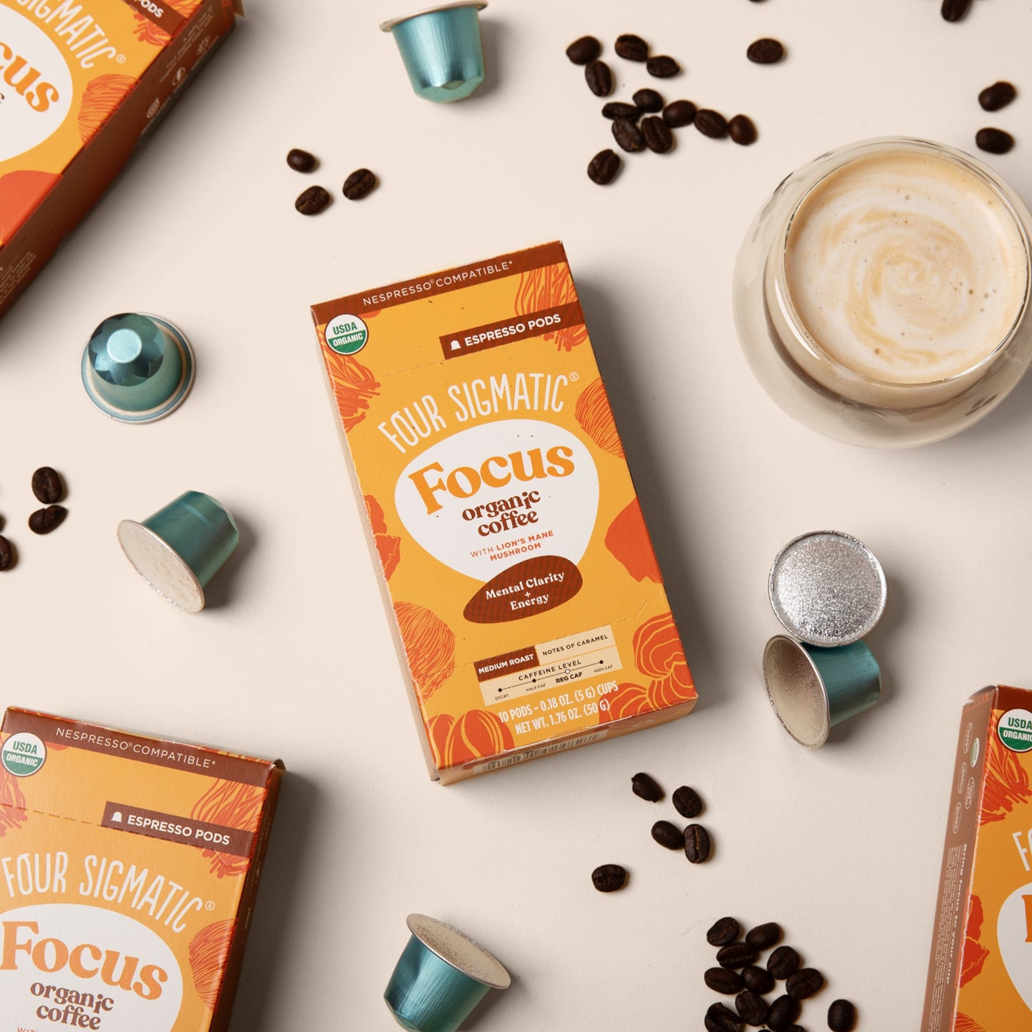 Focus Medium Roast Espresso Pods (10ct) - Medium Roast Coffee Capsule Pack