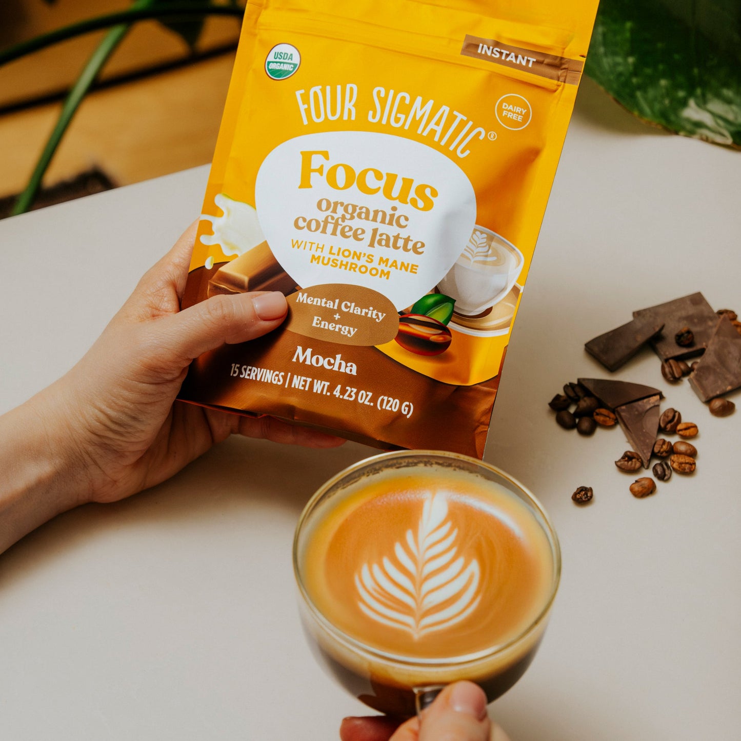 Focus Organic Coffee Latte - Mocha - Mocha Latte Functional Latte Mix
