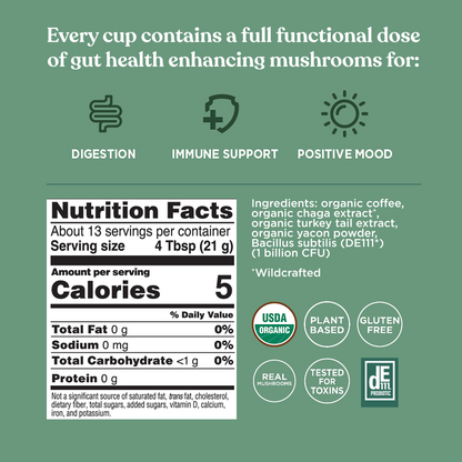 Gut Health Ground Coffee - Medium - Gut Health Medium Roast Daily Brew Coffee