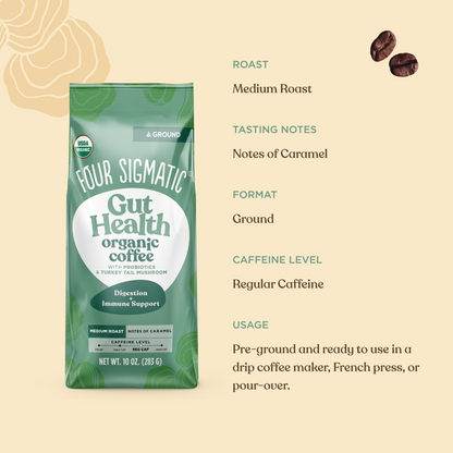 Gut Health Ground Coffee - Medium - Gut Health Medium Roast Daily Brew Coffee