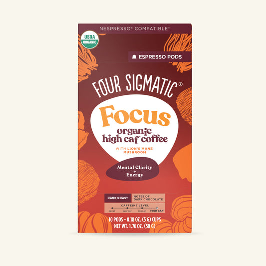 Focus Dark Roast High Caf Espresso Pods (10ct) - High Caf Dark Roast Coffee Capsule Pack