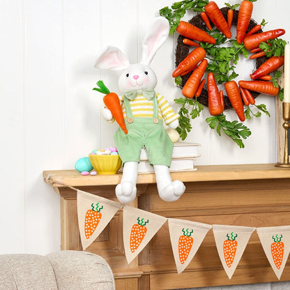 Easter Country Bunnies Decorative Carrot Garland or Carrot Wreath