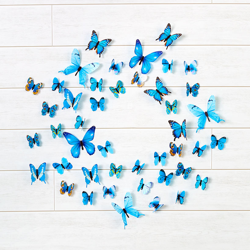 Set of 24 Glow-in-the-Dark Butterflies-Magical Wall Decorations