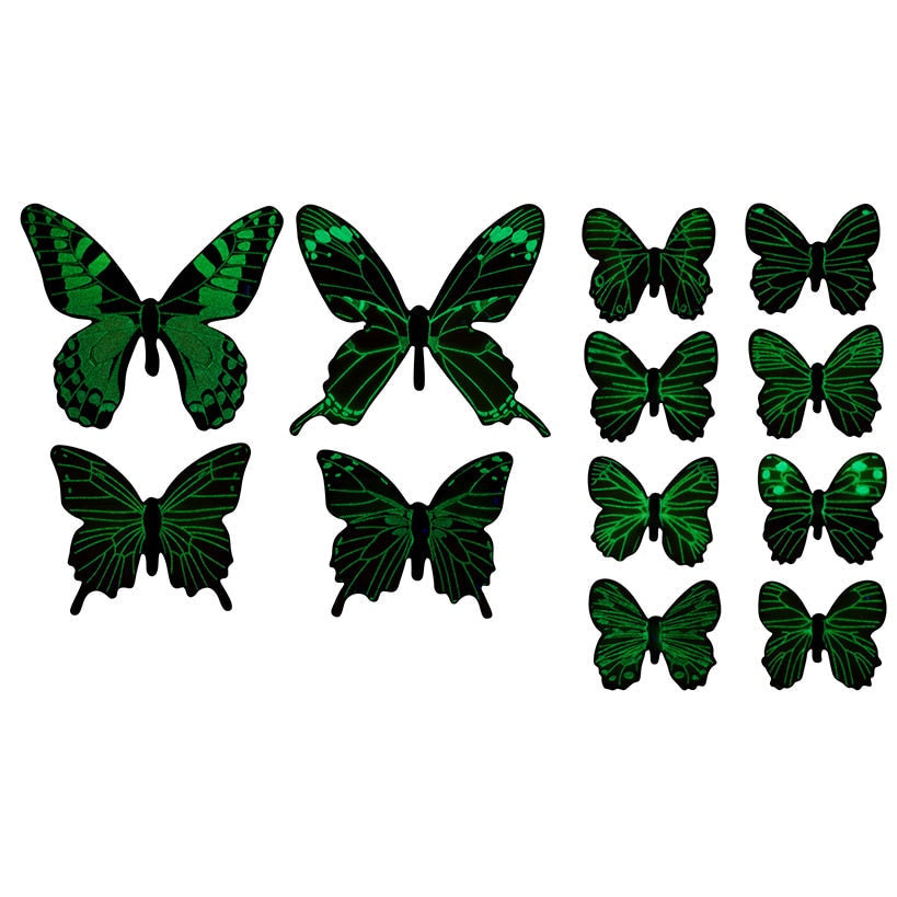 Set of 24 Glow-in-the-Dark Butterflies-Magical Wall Decorations