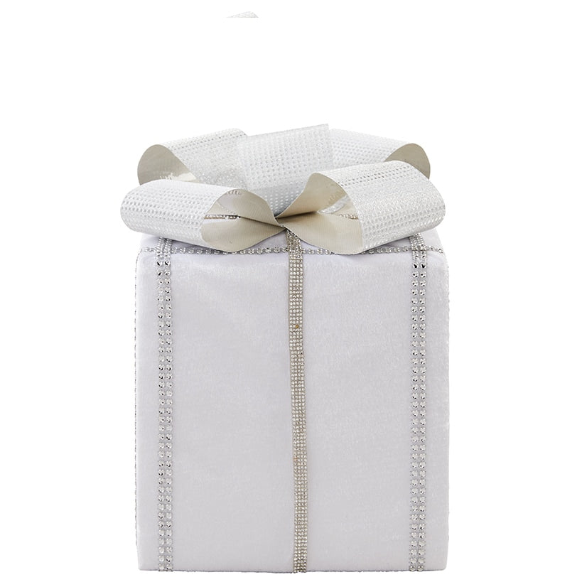 Metallic White Christmas Present Decor