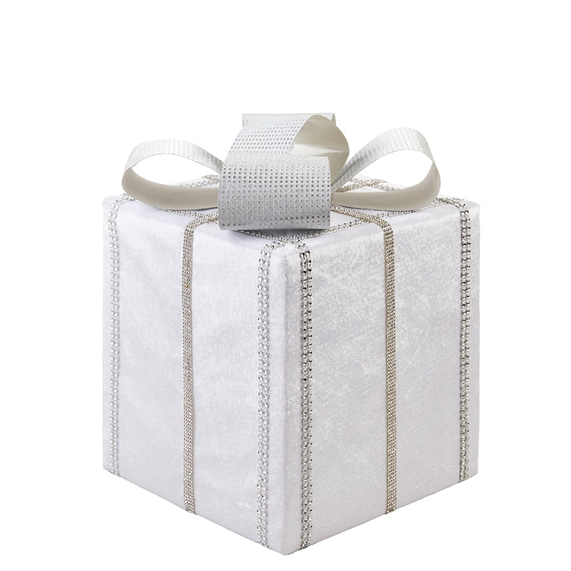 Metallic White Christmas Present Decor