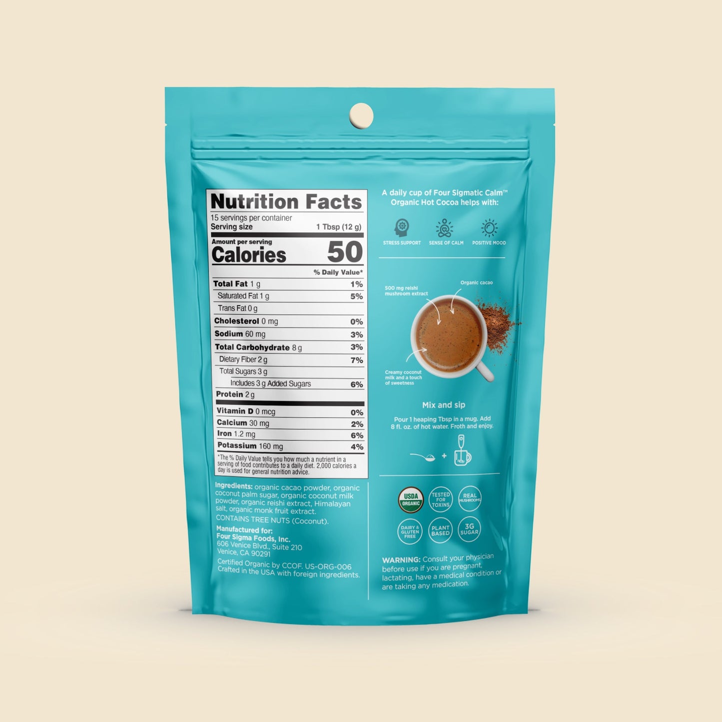 Calm Mylk Hot Cocoa - Calm Wellness Drink Packets