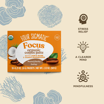 Focus Instant Coffee Latte Packets - Coffee Latte Functional Latte Mix