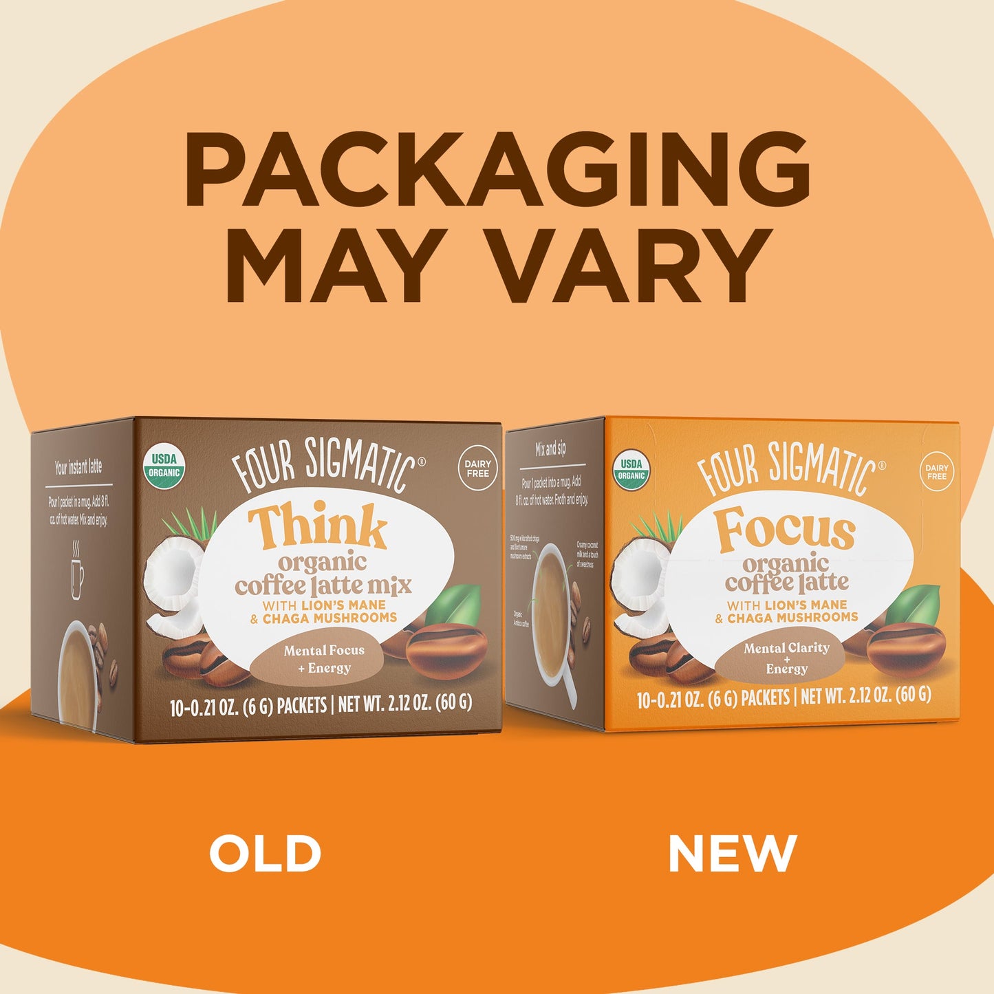 Focus Instant Coffee Latte Packets - Coffee Latte Functional Latte Mix