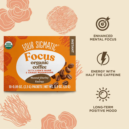 Focus Instant Coffee Packets - Focus Daily Mushroom Coffee