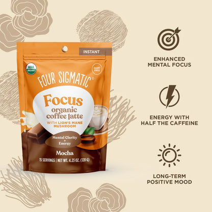 Focus Organic Coffee Latte - Mocha - Mocha Latte Functional Latte Mix