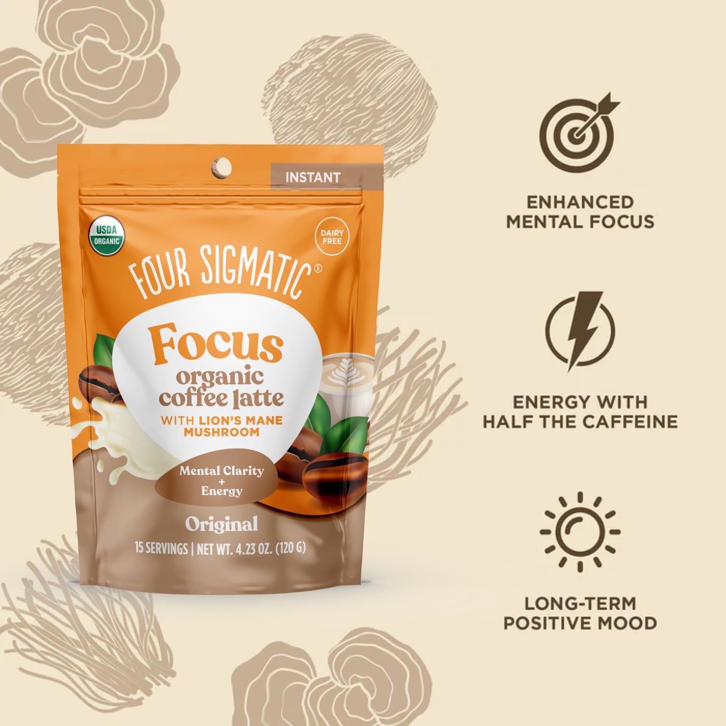 Focus Organic Coffee Latte - Original - Coffee Latte Functional Latte Mix