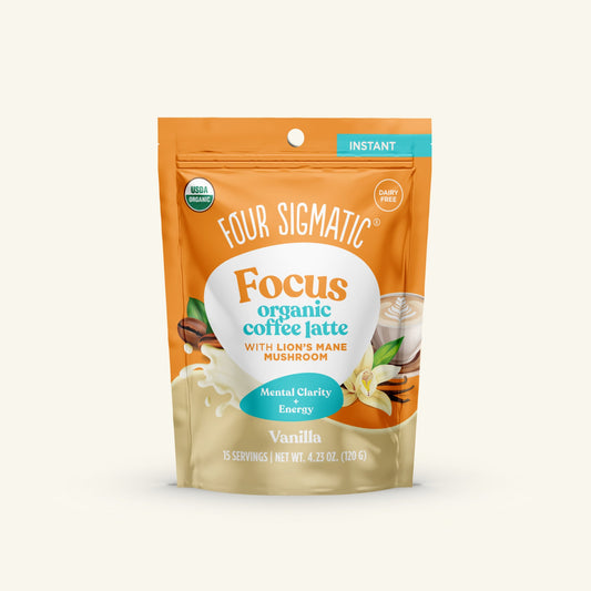 Focus Organic Coffee Latte - Vanilla - Vanilla Coffee Latte Functional Latte Mix